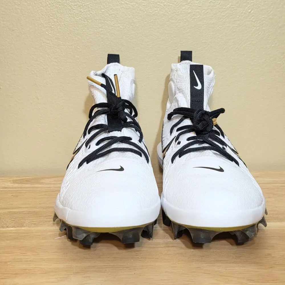 Nike Alpha Huarache NXT MCS White Gold Baseball Cleats FZ8650-119 Men’s Size 8.5